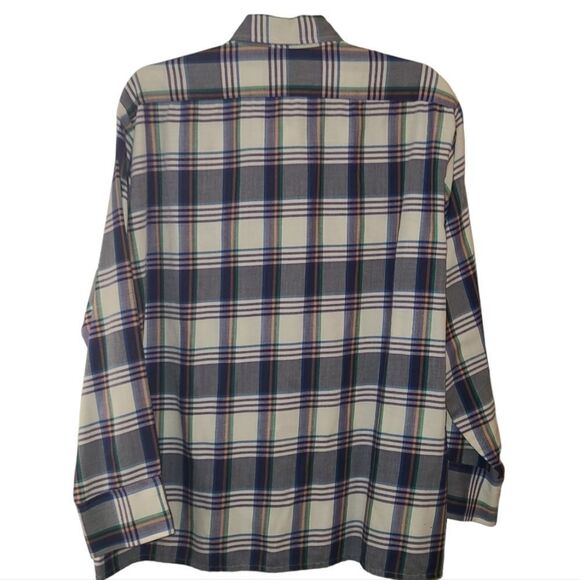 Van Heusen Sportswear Men's Purple Stripe Plaid Long Sleeve Button Down Shirt - Picture 2 of 8